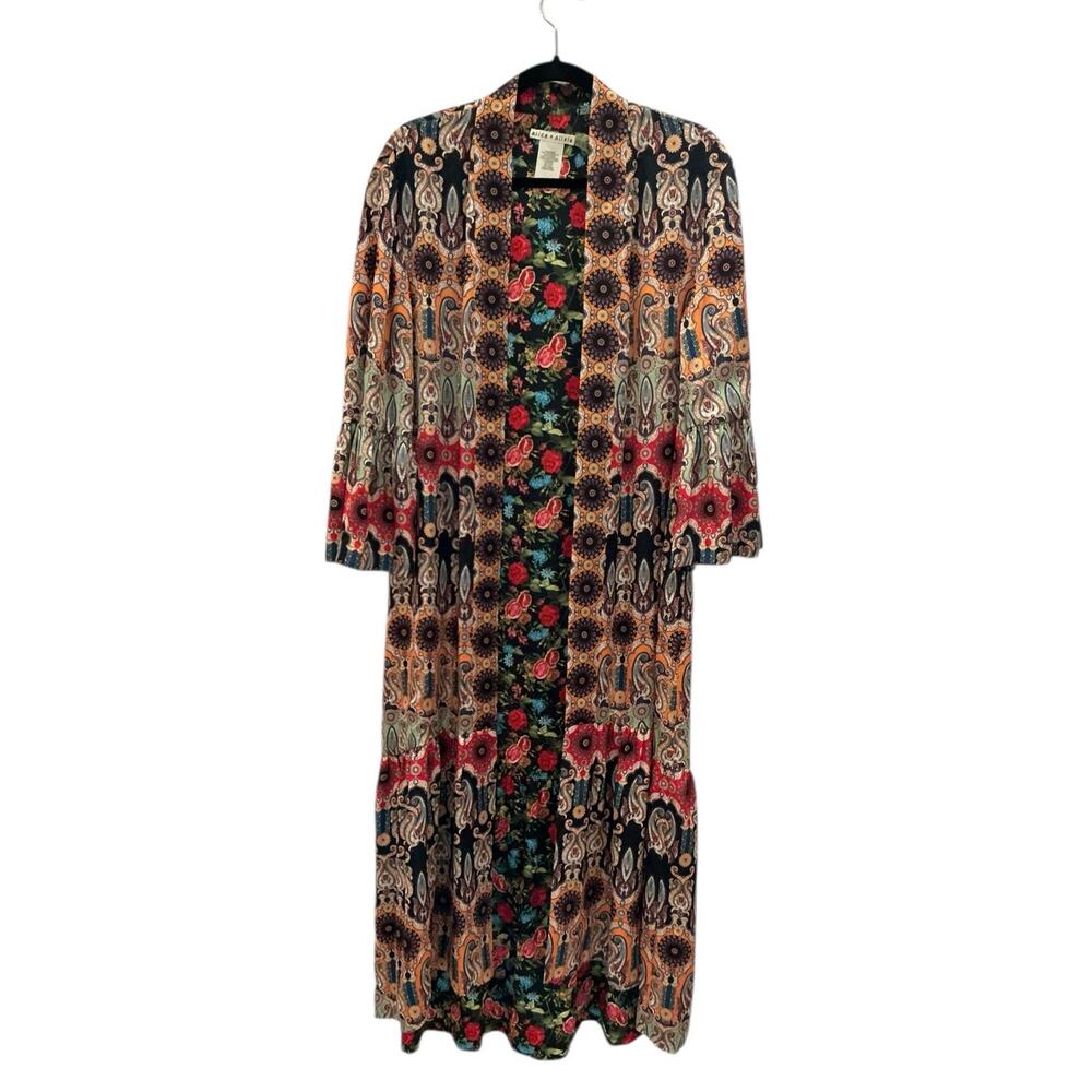 Alice + Olivia‎ Dottie Reversible Kimono Tangerine Combo Size Medium/Large - Picture 2 of 11